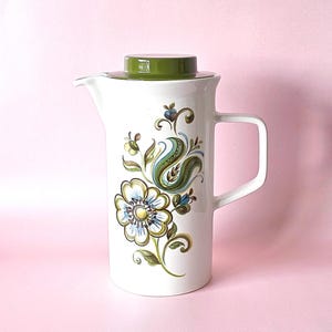 Mid-Century 'Loreto' Ceramic Coffee Pot in Olive Green | Johnson Brothers, England