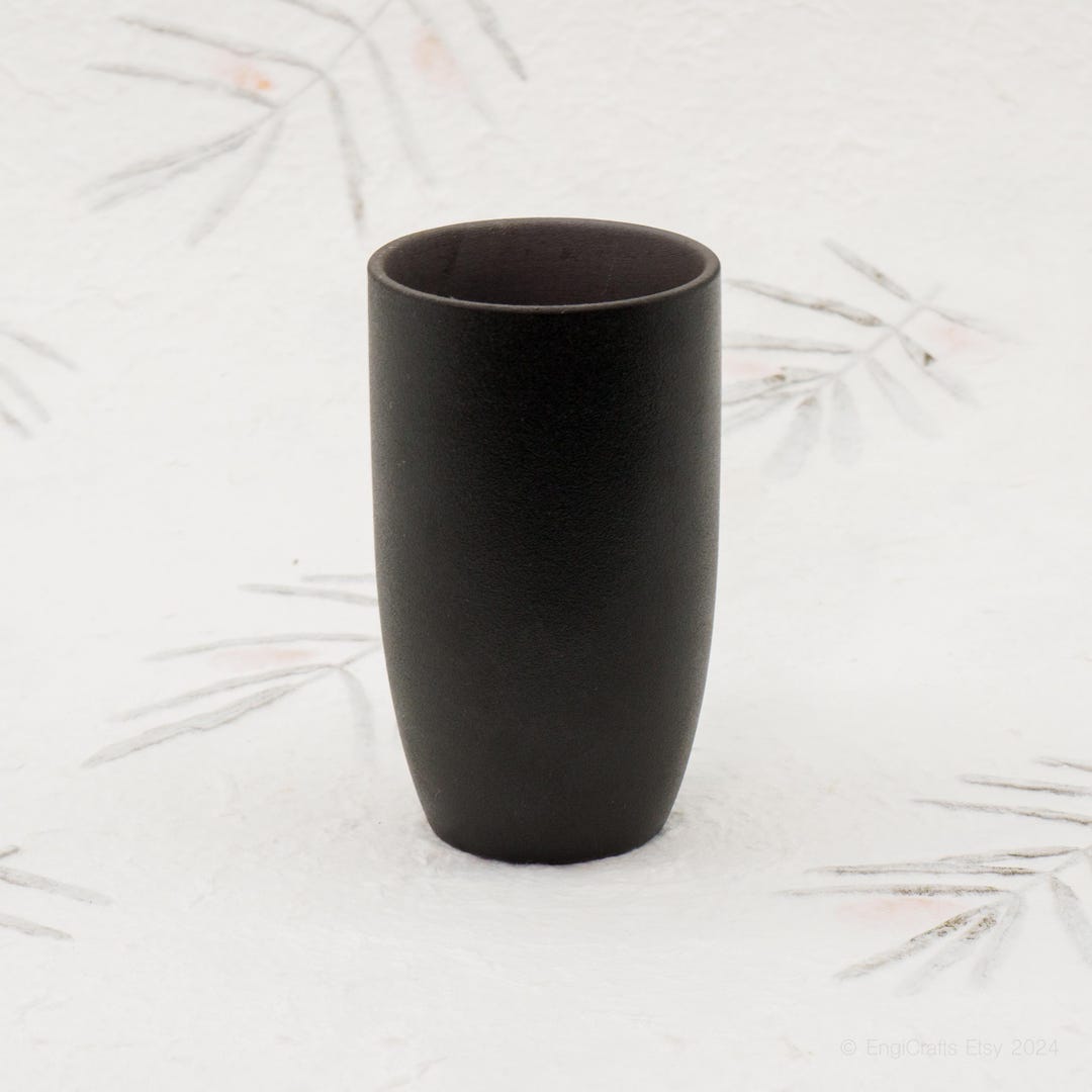 Handleless Design Cups Black Ceramic Handleless Mug (230ml/7.7oz): Minimalist Tea Coffee Cup ...