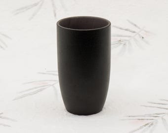 Schwarze Keramik henkellose Tasse (230ml/7.7oz): Minimalistische Tee-Kaffeetasse