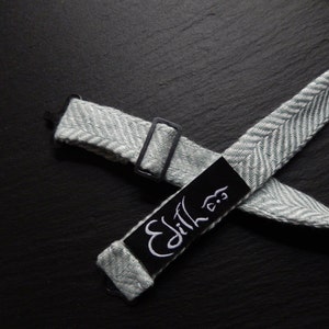 Mint and White Self Tie Bow Tie in Herringbone Pattern. image 2