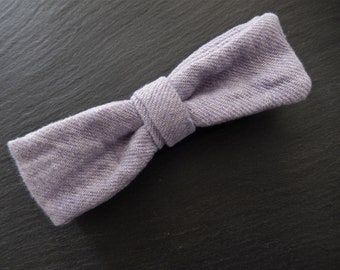 OUTLET. Lavender and Cream White Long Pre-Tied Bow Tie.