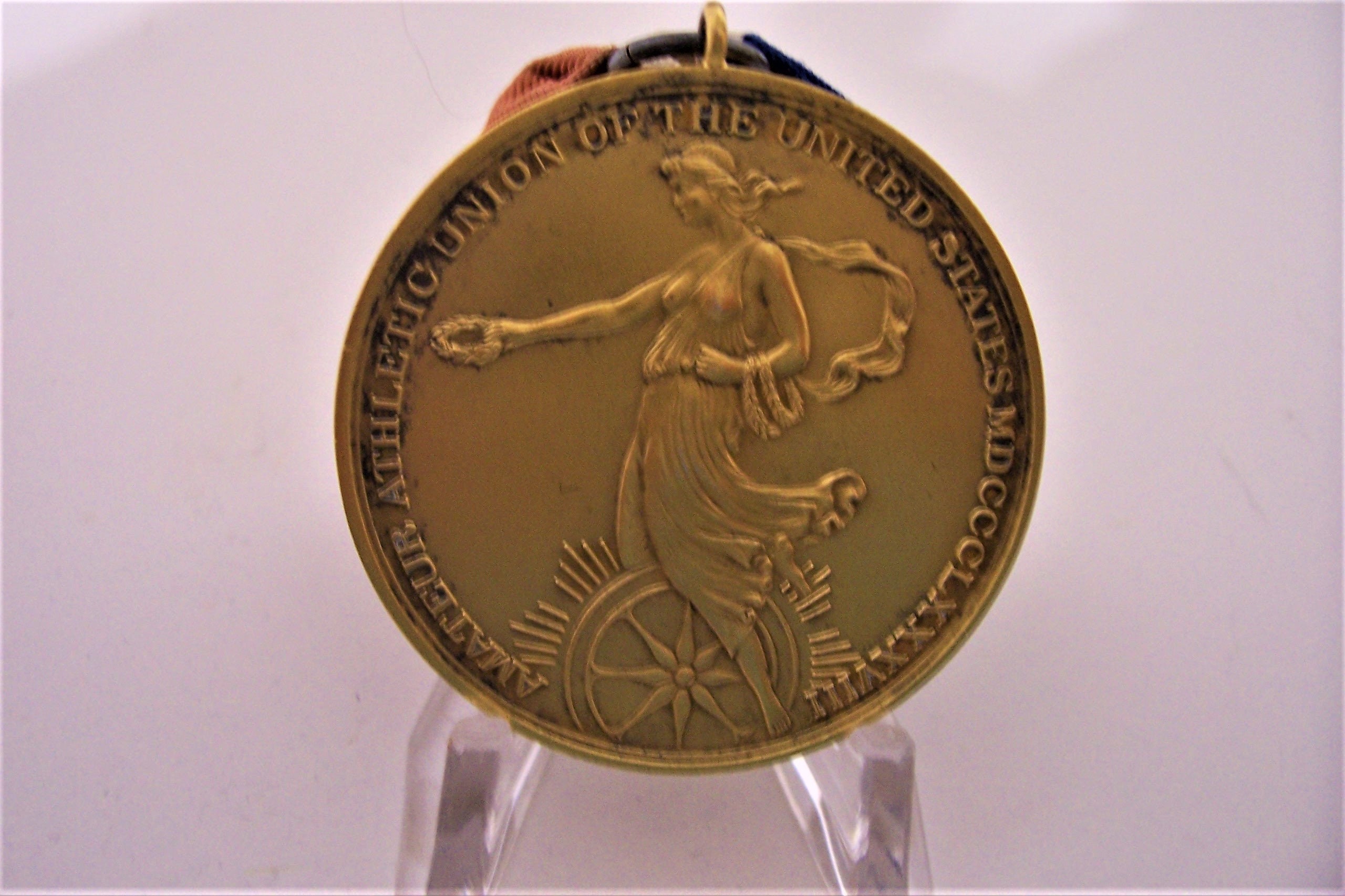 Vintage Sporting Award Medal Dieges Clust Sterling and Gold