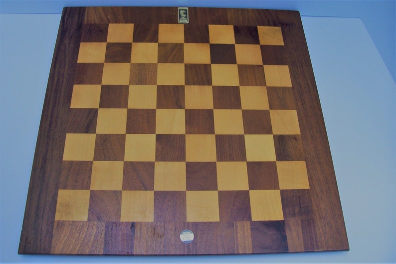 Vintage Drueke Wooden Game Board Walnut /& Birch 15 by 15 Double Sided Chess Checkers