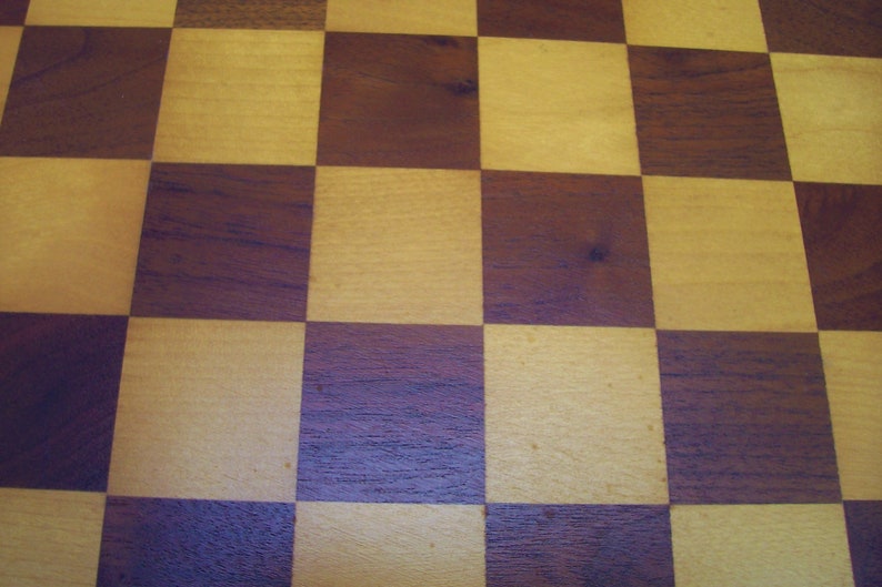 Vintage Drueke Wooden Game Board Walnut /& Birch 15 by 15 Double Sided Chess Checkers