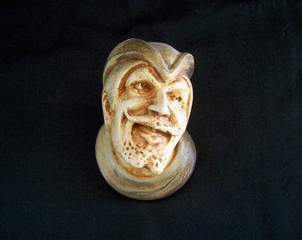 Chalkware Match Holder Man's Face Circa late 1800s