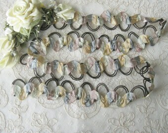 Antique French Metallic Rococo Trim with Silk Ribbonwork - Passementerie