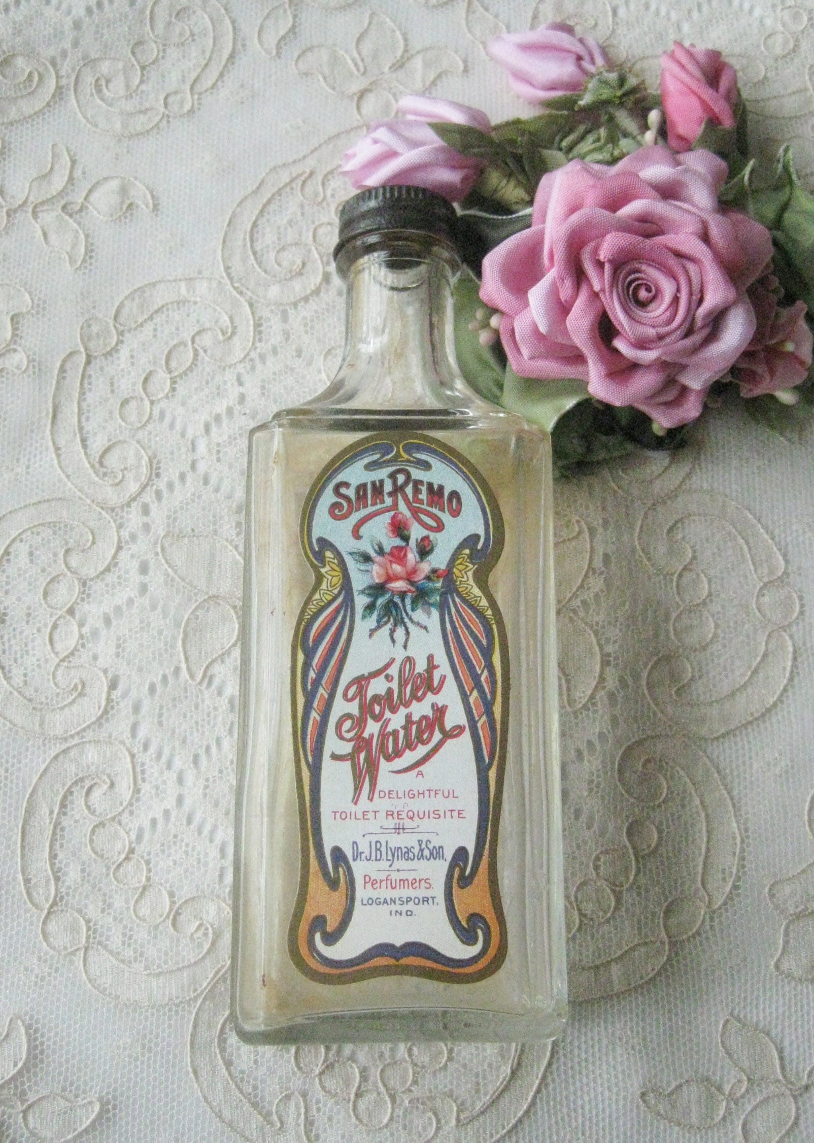 Vintage San Remo Toilet Water Bottle Circa 1920's Etsy