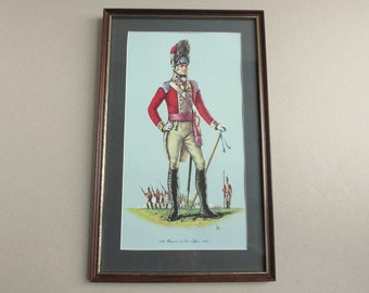 14th Regiment of Foot Officer 1802 by L. K., Vintage Army Portrait Art Print in Wooden Frame Sized 16 x 10 ins