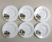 Set of 6 Pyrex Side Plates, Tally Ho by JAJ England, Fox Hunting Scene, 1960s Glassware, Dia 6 4 10 ins