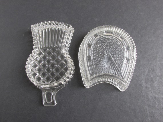 Set of 2 Vintage Glass Trinket Dishes c 1930s | T… - image 4