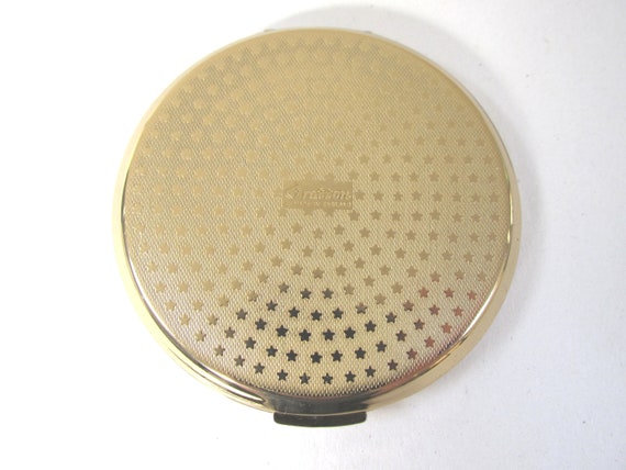 Vintage Stratton Powder Compact, Goldtone Metal B… - image 3