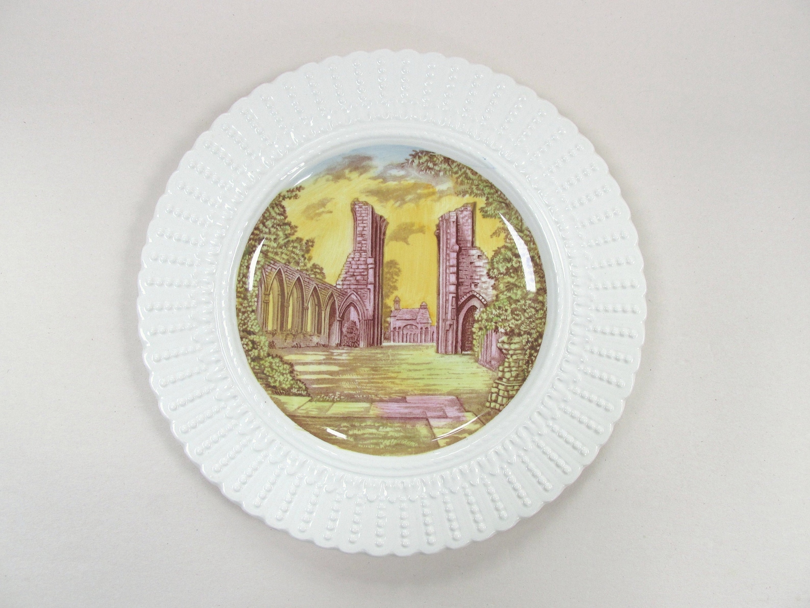 Vintage Glastonbury Abbey Plate by Royal Cauldon Pottery Etsy