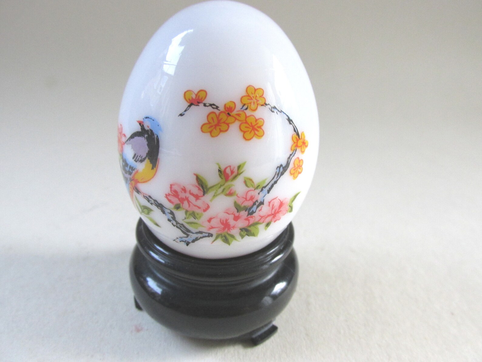 Vintage Avon Glass Egg Perfume Bottle Bird and Flowers Etsy