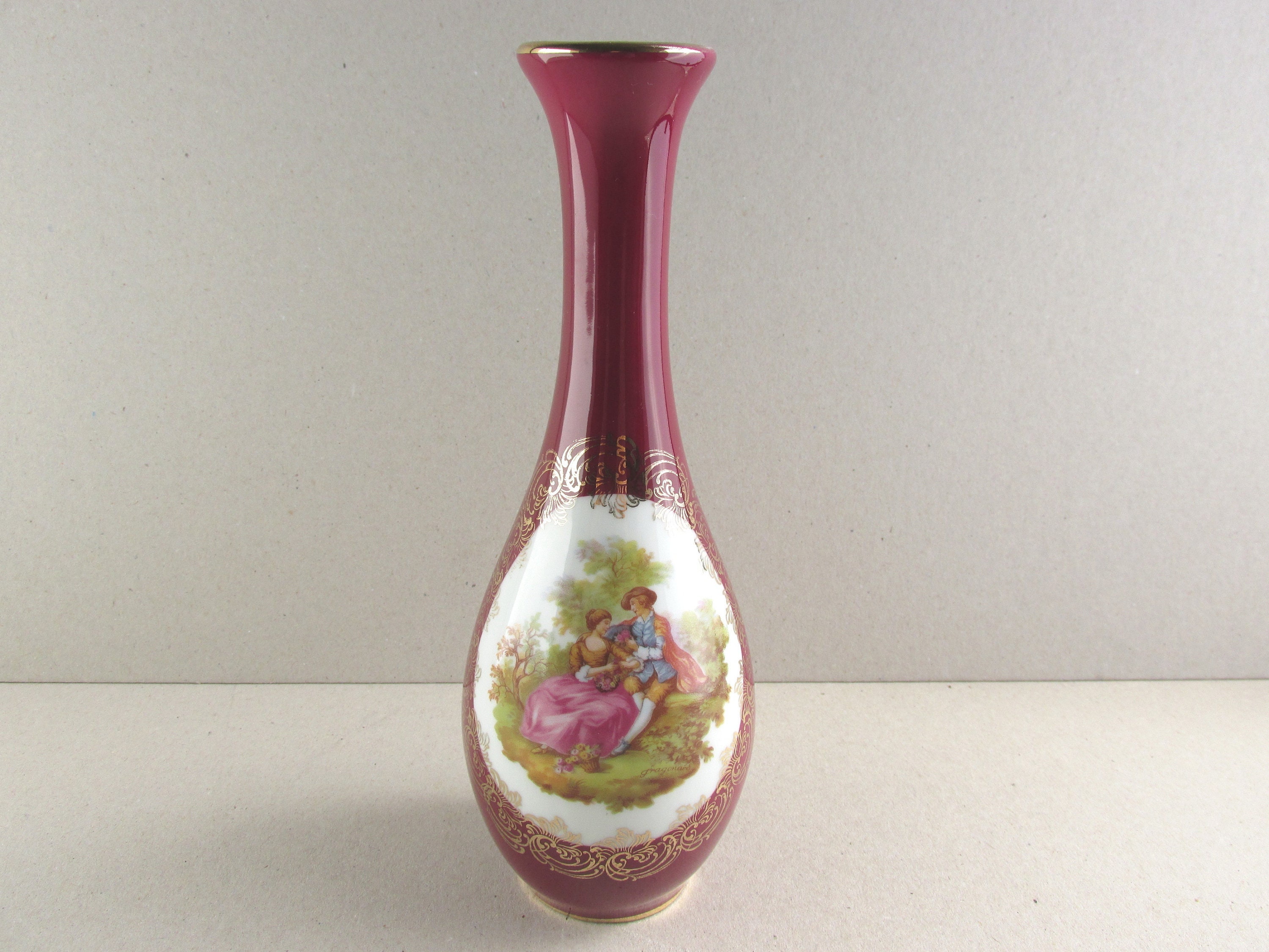 Home & Living Vintage Limoges La Reine Stem Vase H 8 Slender Neck c