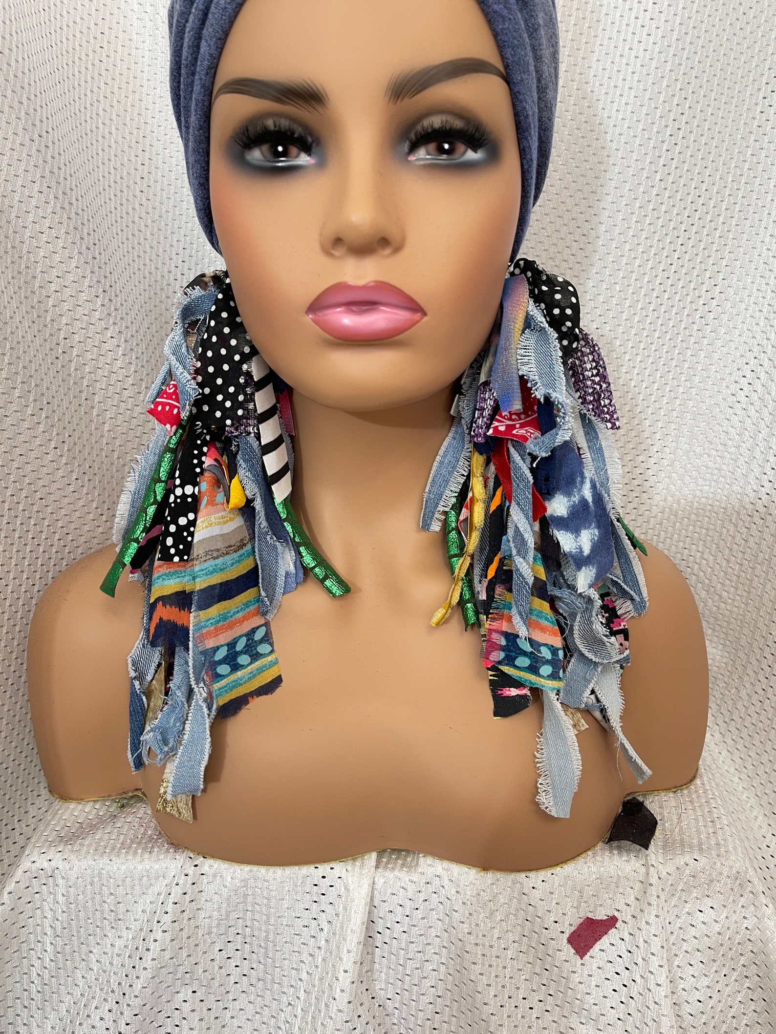 Mix Fabric Earringcloth Earringsfabric Earringsstatement Etsy