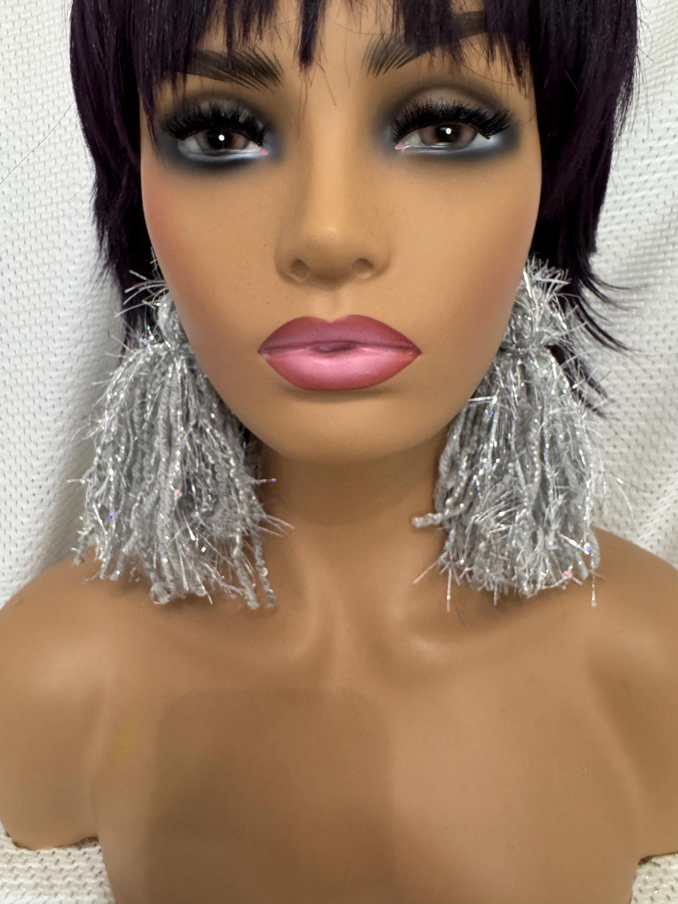 Silver Earring,handmade Earring,texture Earring,bold Earring,sparkle ...