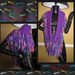 Fringe Infinity Scarf,Ultra Fringe,Bright Colored,Wrap, UNIQUE, one of a kind,UNISEX,Custom Made,Can be worn Many ways