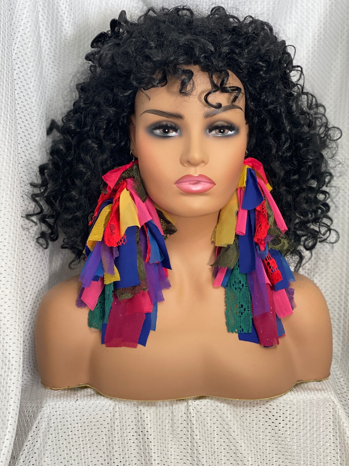 Bright Color Earringcloth Earringsfabric Earringsstatement Etsy