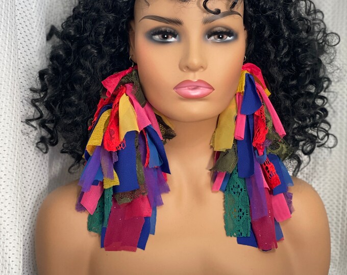 Bright Color Earringcloth Earringsfabric Earringsstatement Etsy