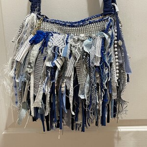 Hand-Knit Mini Fringed Glitter Bag
