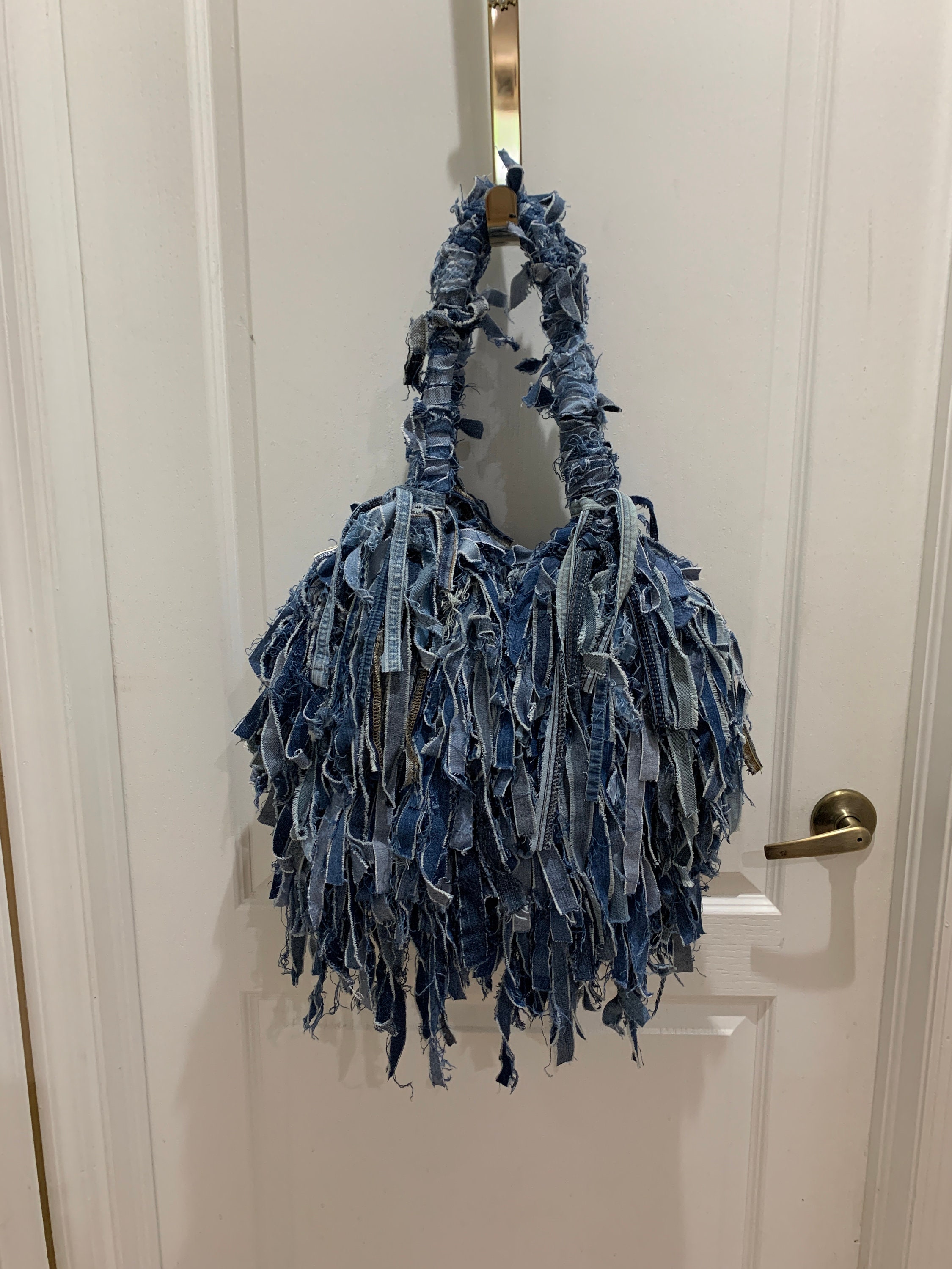 Distress Fringe Bag,fringe Denim Bag,denim Jean Bag,distress  display picture 2