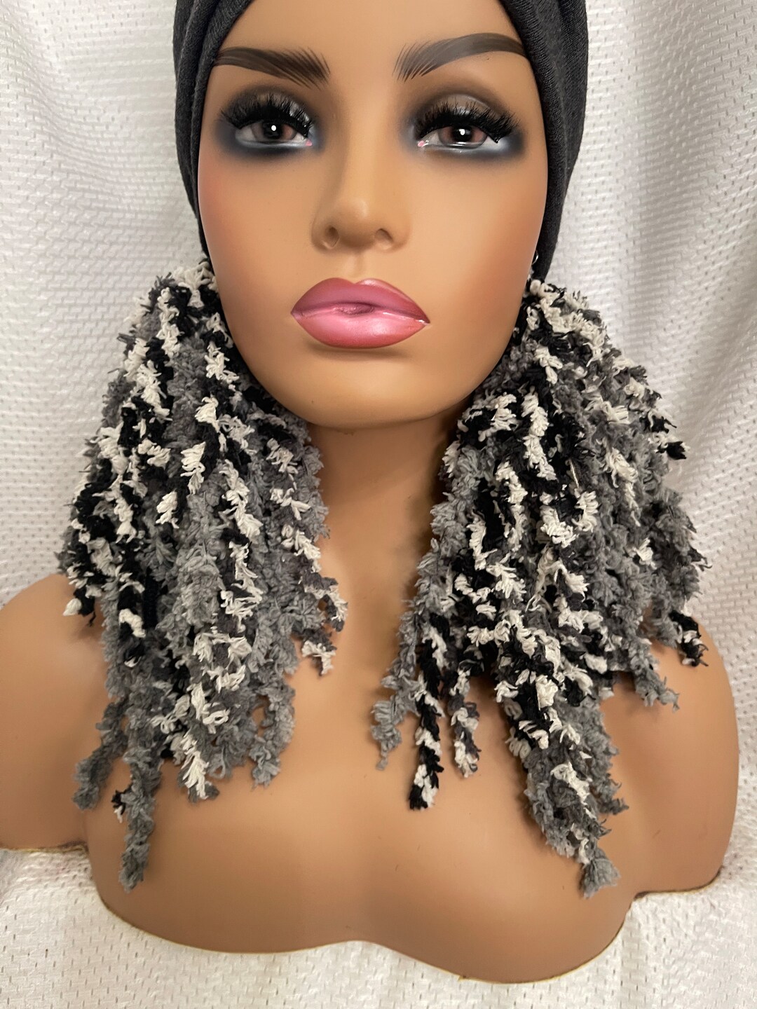 Purple Faux Fur Earring