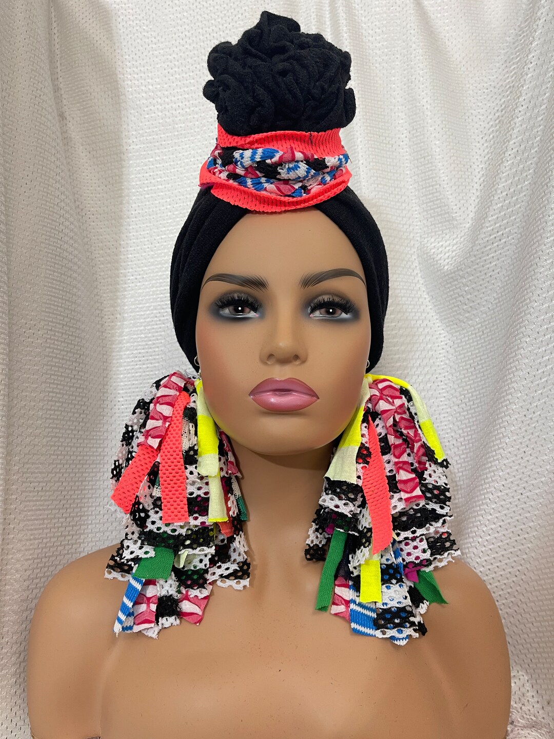 Neon Fabric Earrings,mix Fabric Earrings,bright Color Earring,fabric