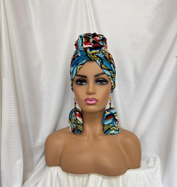 OOAK Turban, Custom Earrings, Turban Earring Set, Boho  display picture 3