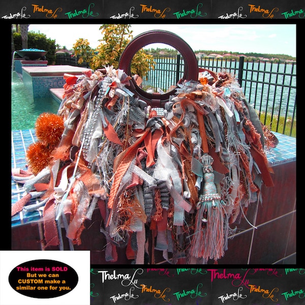 Upcycled Fringe Handbag,Custom Made purse, One Of A Kind, Hippie,BoHo,Funky,Purse