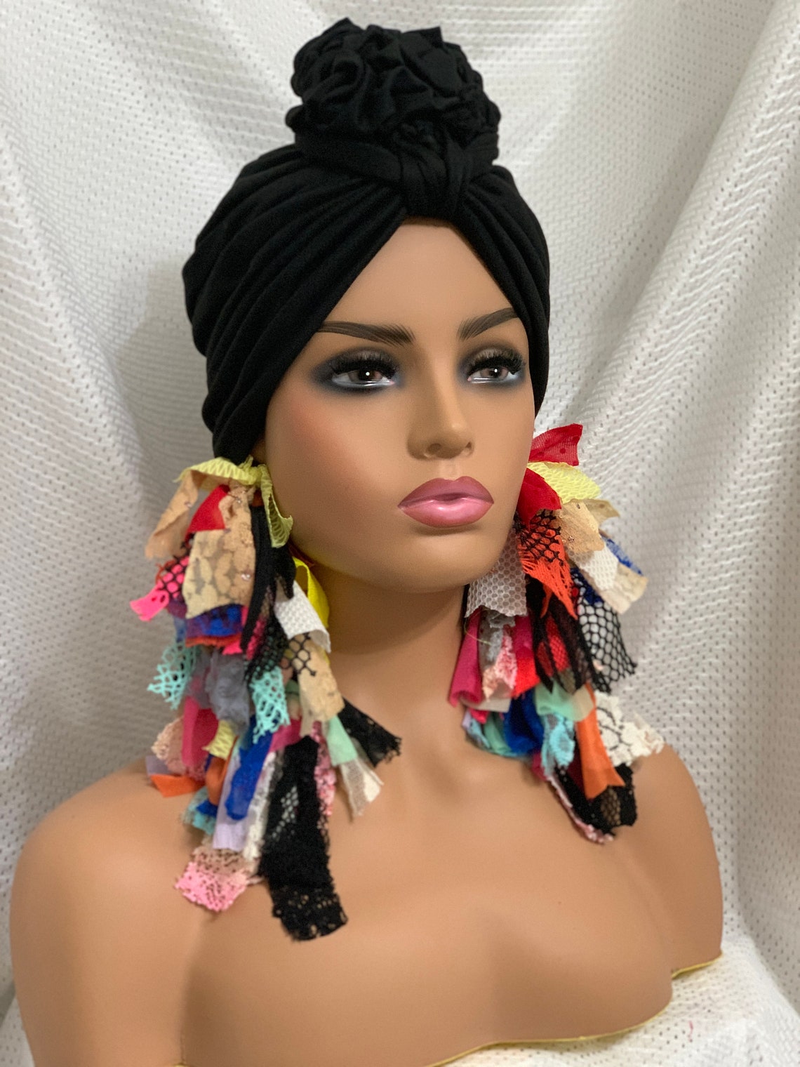 Mix Fabric Earringscloth Earringsfabric Earringsstatement Etsy