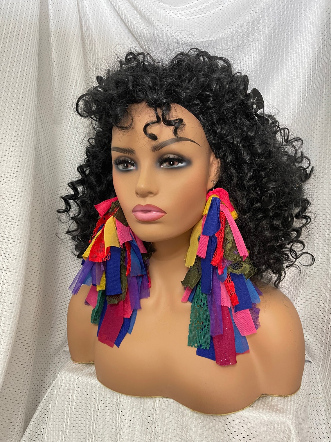 Bright Color Earringcloth Earringsfabric Earringsstatement Etsy