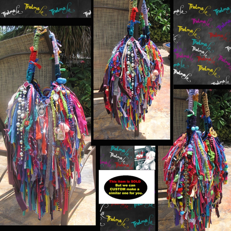 Wild Fringe Bag,Crazy Fun Tote,Custom made Purse,Fringe Handbag,Rag Bag,