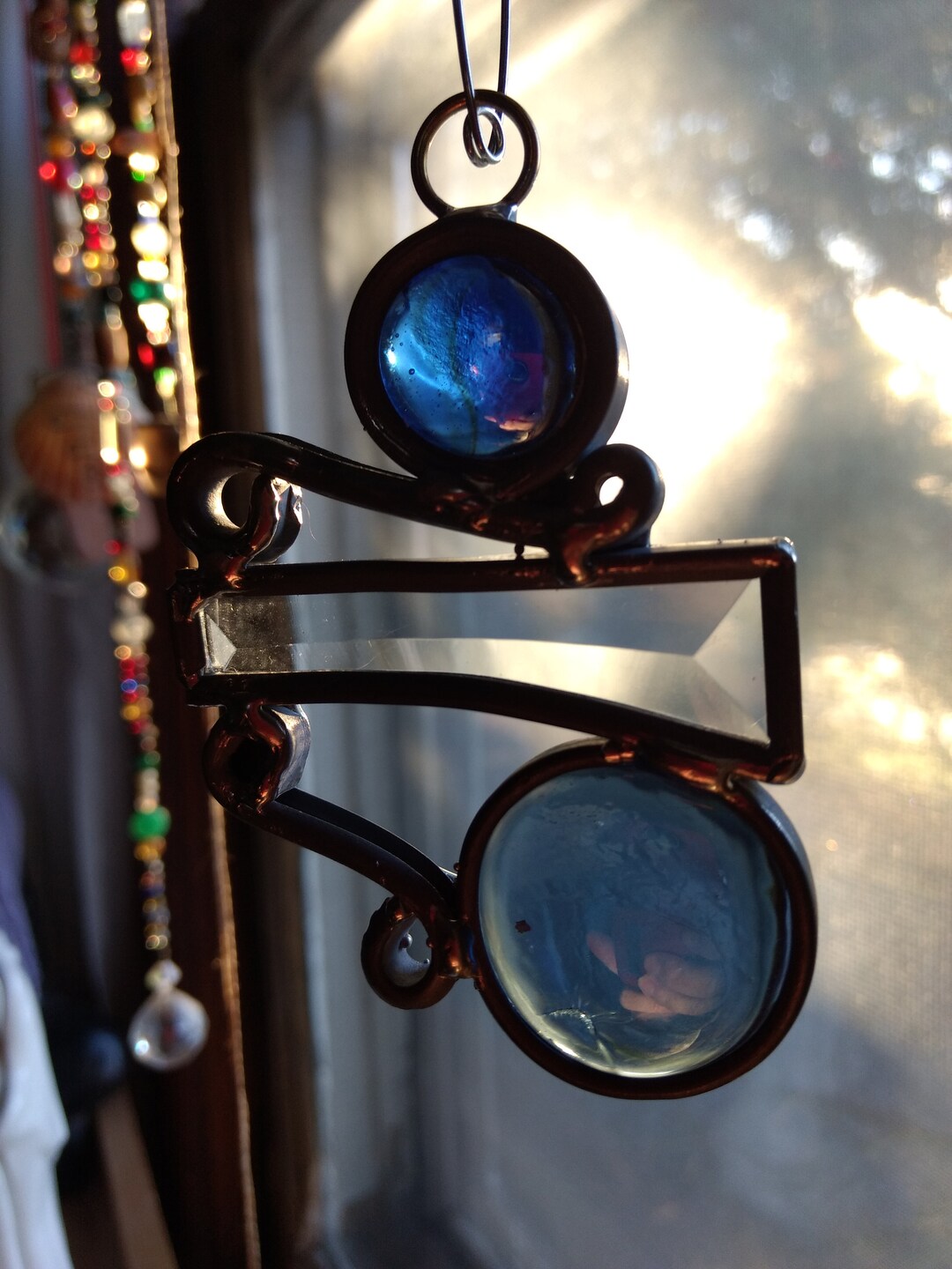 Stained Glass Art in Blue Etsy