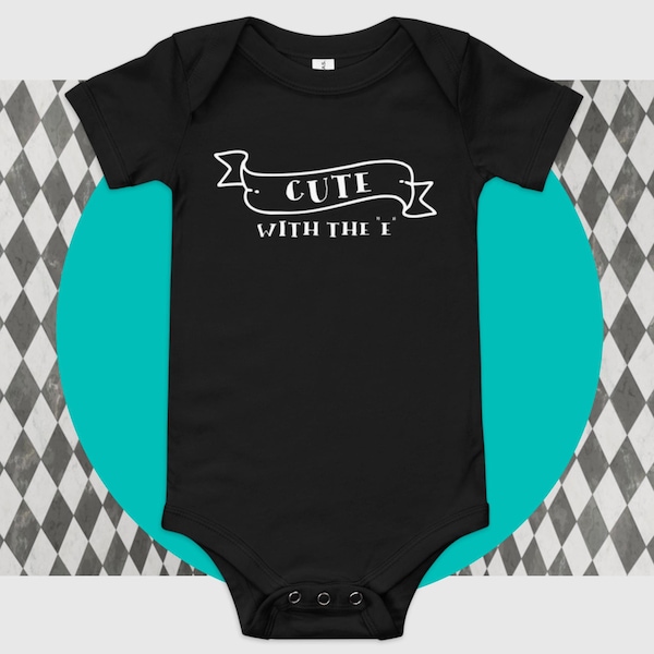 Cute with the E Baby Onesie - Taking Back Sunday Inspired - Black Infant Bodysuit - Emo Baby Clothing - Musical Charm