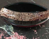 art glass resembling Murano,circa 1960s in ruby red glass with gold fleck inclusions