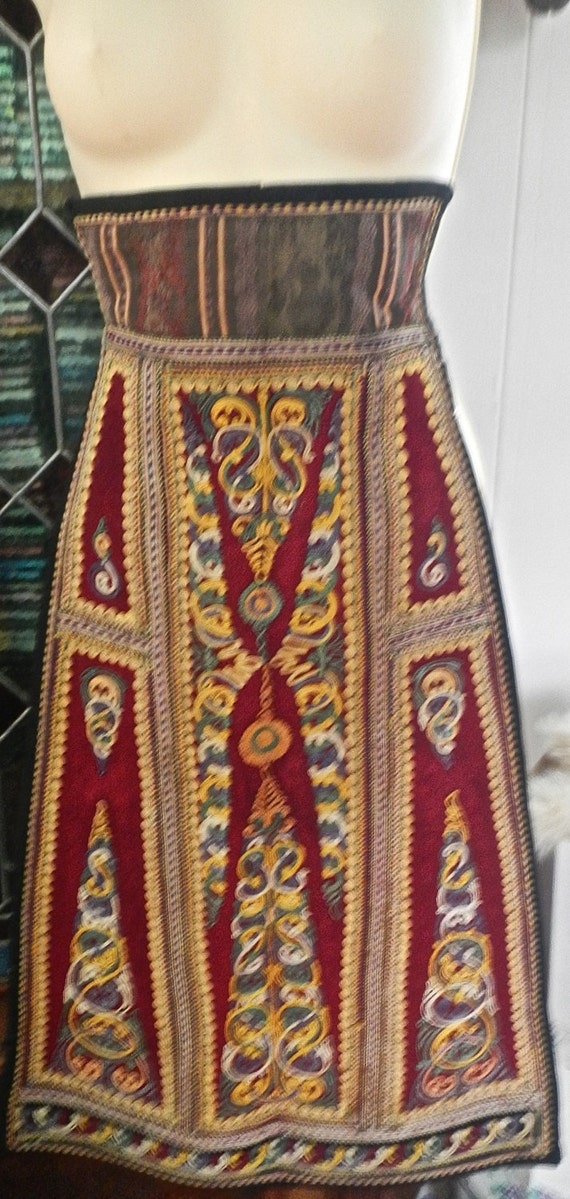 An outerwear ceremonial skirt front from the Himal