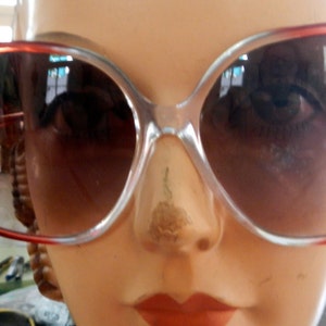 Seventies mod oversized red  licite sunglasses in excellent shape