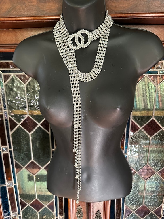 1980srhinestone belt or necklace circa 1970s-80s i