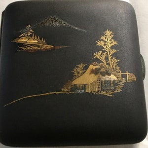 Old Japanese Mixed Metal Komai-damascene Cigarette Case Circa 1930s