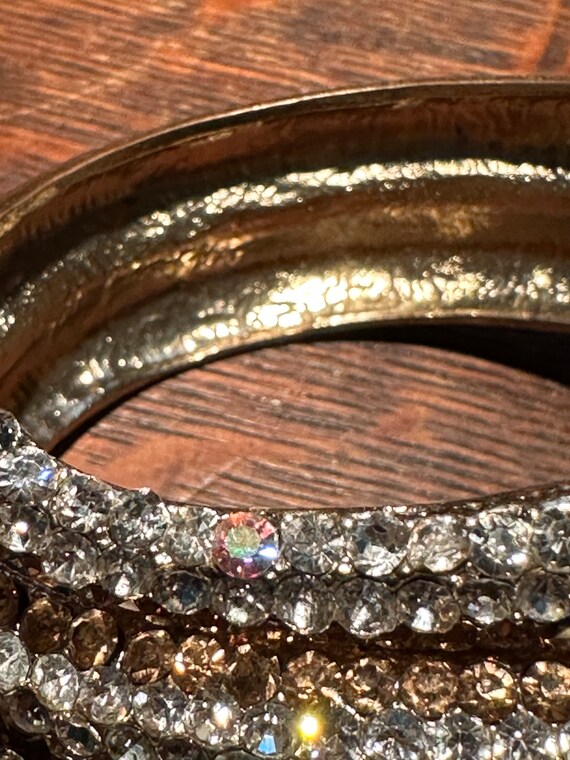 Snake,viper,asp,rhinestone clamper bracelet gold,… - image 6