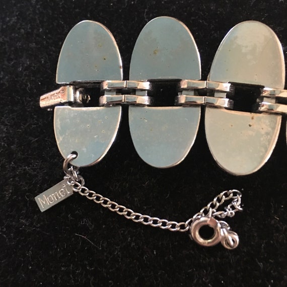 Monet chrome heavy bracelet circa 1960 in mid cen… - image 3