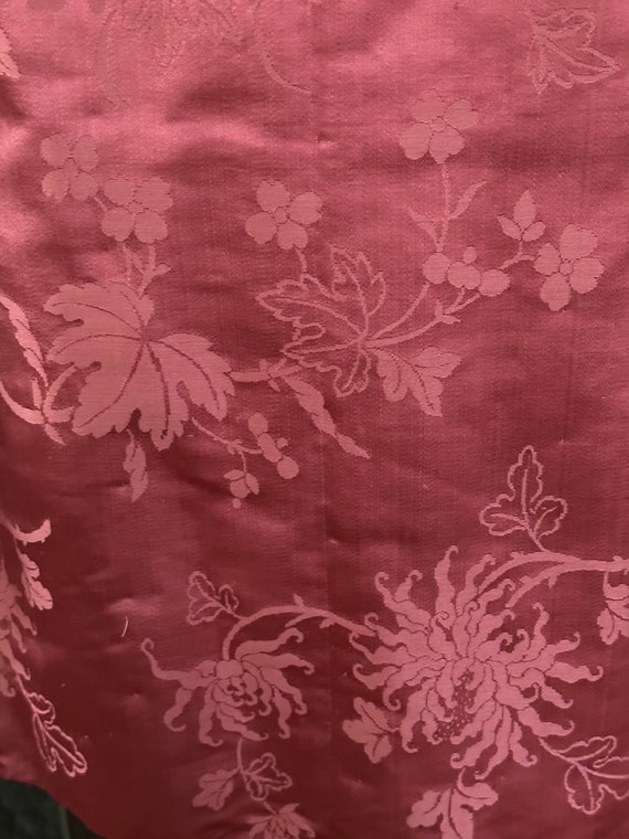 1940s silk dusty rose heavy silk satin brocade wi… - image 7