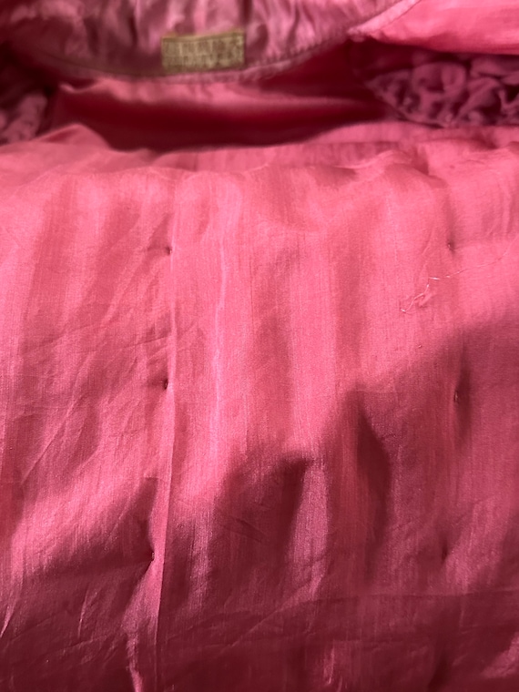 1940s silk dusty rose heavy silk satin brocade wi… - image 6