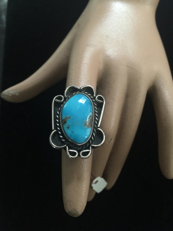 Ladies ring in silver and turquoise,southwestern,… - image 1
