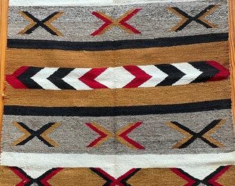 Southwestern Indigenous(Navajo)3x5 ft.rug, circa 1930s with wear