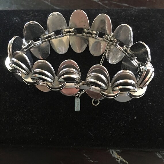 Monet chrome heavy bracelet circa 1960 in mid cen… - image 1