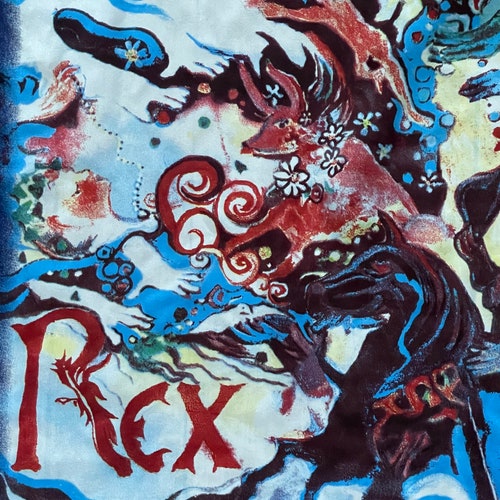 1970s Rex Mardi Gras favor silk scarf designed by Grace Neuburger made in Korea shops