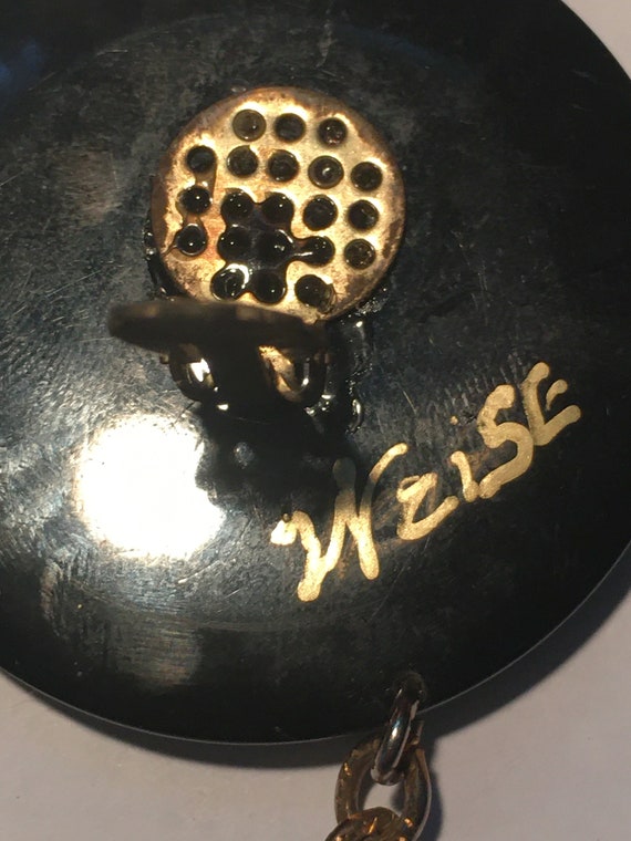 Bakelite button repurposed coin clip on earrings … - image 6