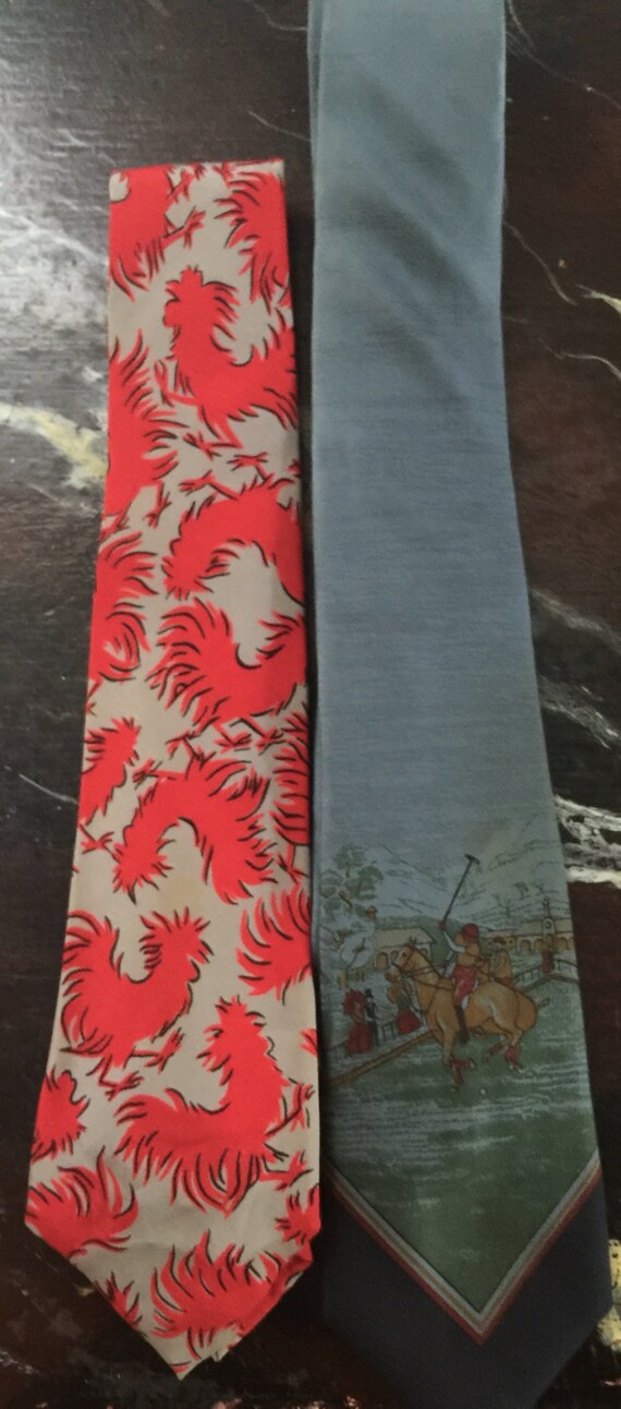 Two silk ties,neckties,circa 1950s, from Lily Dach