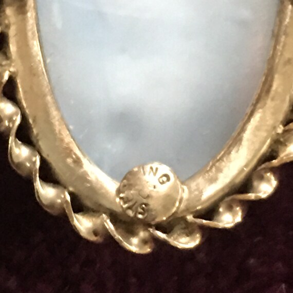 Cabochon sunthetic blue moonstone statement ring,… - image 7